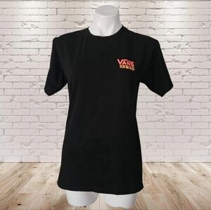 Vans Unisex  Black Tee with Red and Orange Hawaii Logo Small